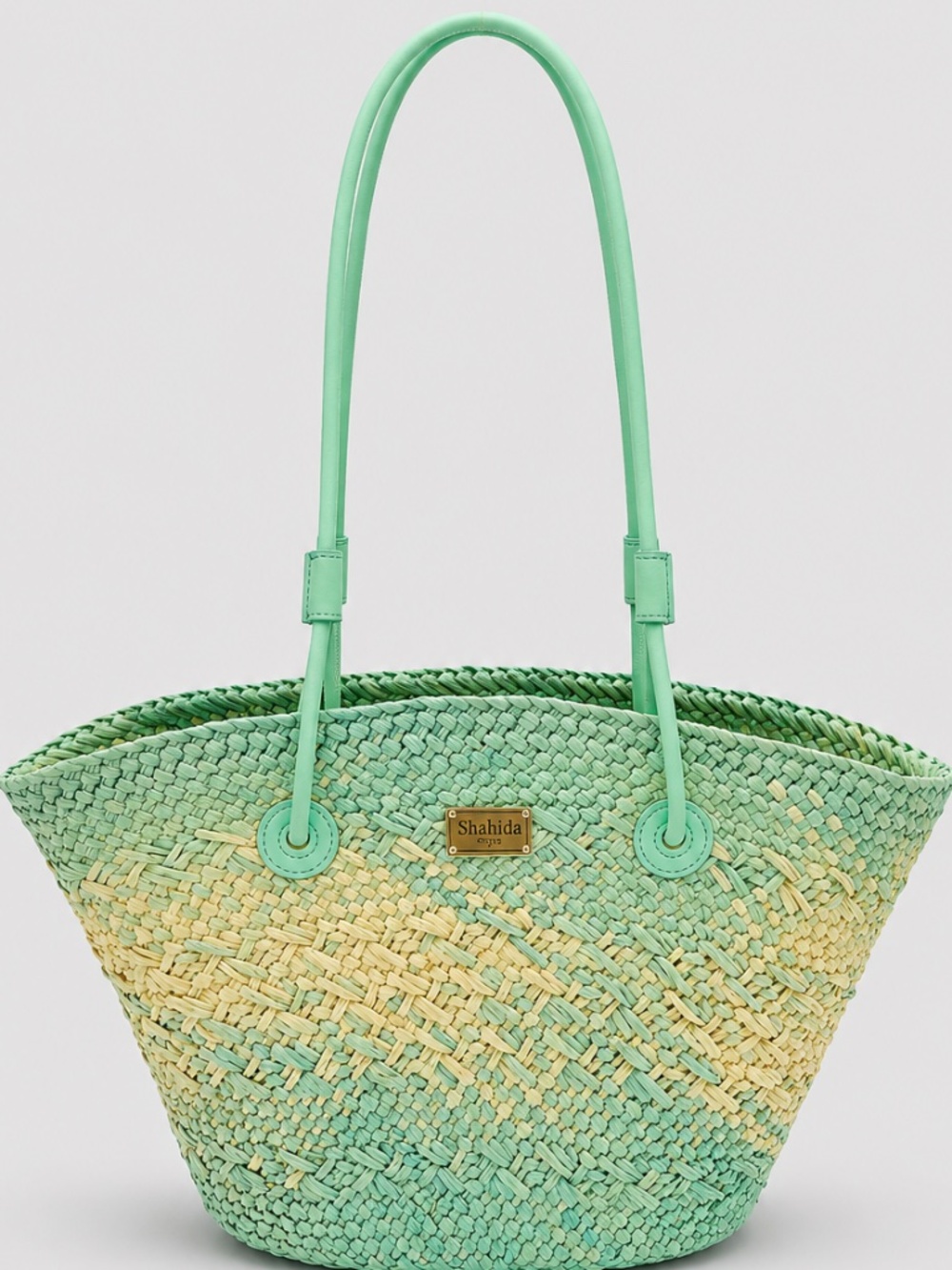 Mint Green Woven Raffia Tote Bag Mint Green Raffia Tote Bag for Beach & Vacation